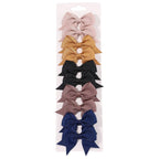 10-Piece Ribbon Bow Hair Clips Set for Baby Girls – Cute Solid Color Hair Accessories