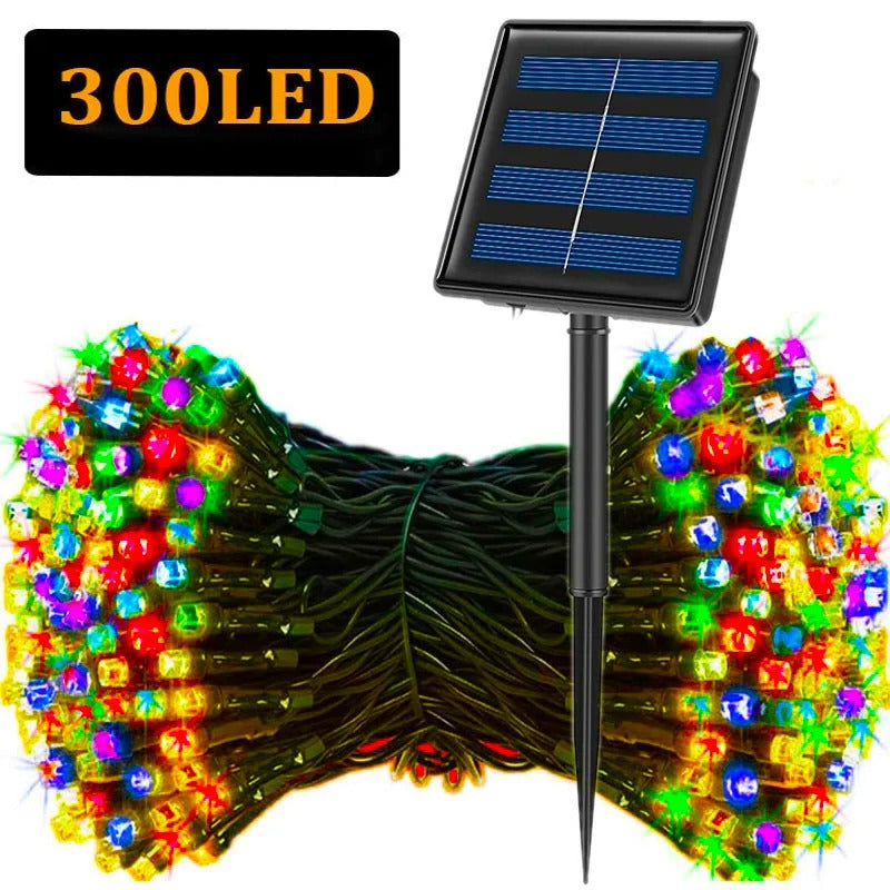 300 LED Solar String Lights – Waterproof Outdoor Fairy Lights with 8 Lighting Modes for Holiday Decoration