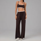 Hearuisavy Women's 2-Piece Polka Dot Activewear Set – Cross-Back Top and High-Waisted Shorts