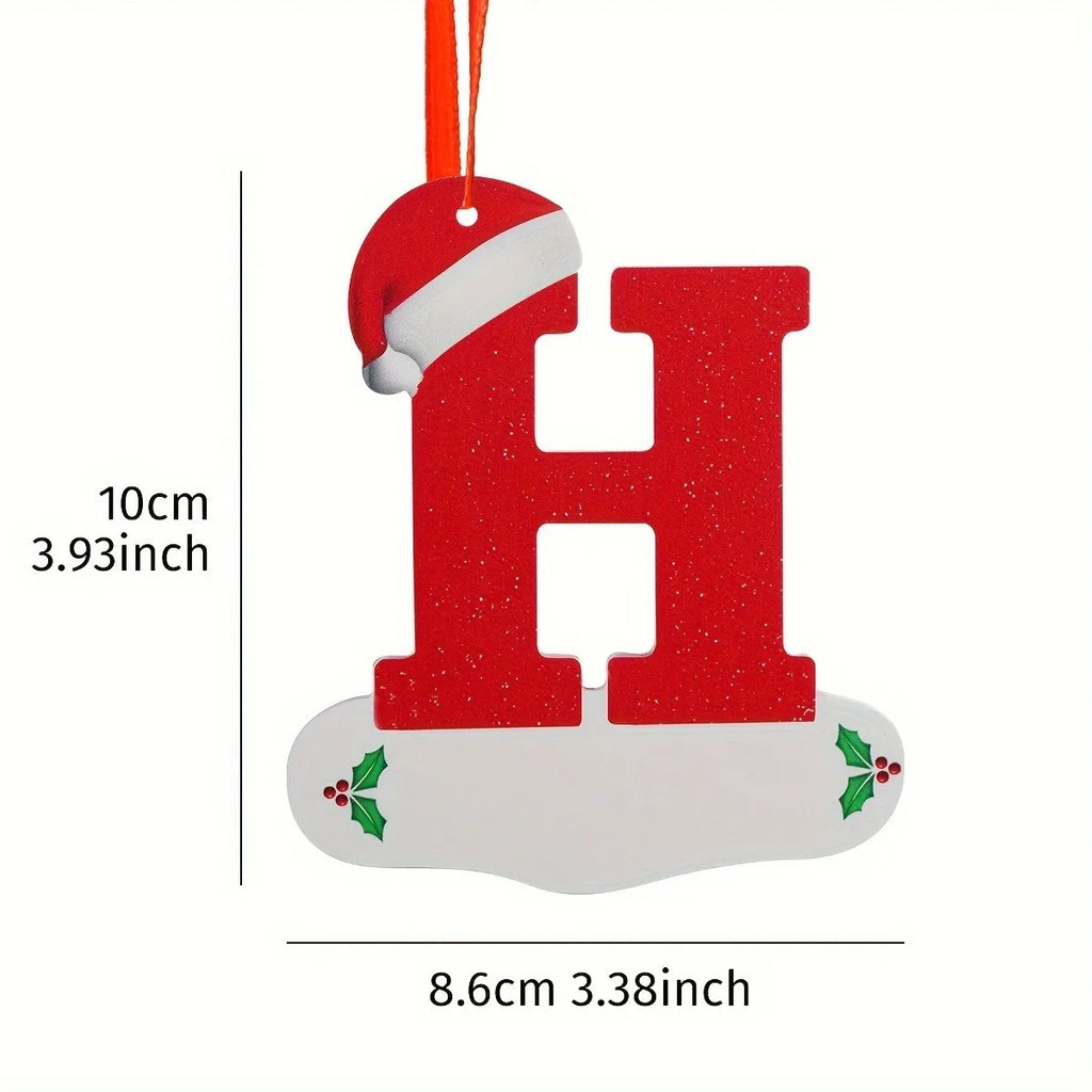 26-Letter Alphabet Christmas Ornaments – Hanging Tree Decorations for Holiday and New Year Celebrations