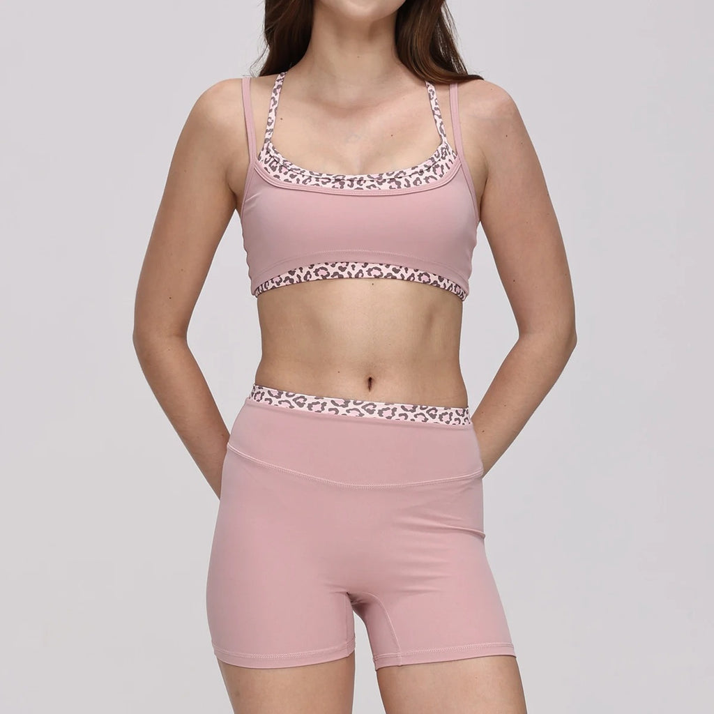 Hearuisavy Women's 2-Piece Polka Dot Activewear Set – Cross-Back Top and High-Waisted Shorts