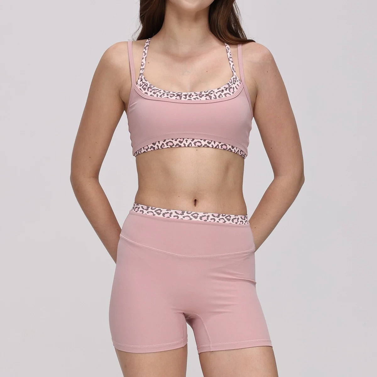 Hearuisavy Women's 2-Piece Polka Dot Activewear Set – Cross-Back Top and High-Waisted Shorts