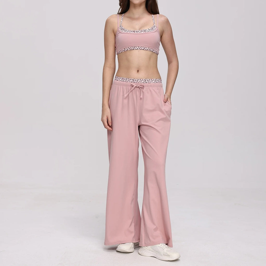 Hearuisavy Women's 2-Piece Polka Dot Activewear Set – Cross-Back Top and High-Waisted Shorts