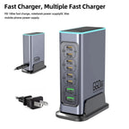 660W GaN USB-C Desktop Charger – 8-Port Multi-Device Fast Charging Station