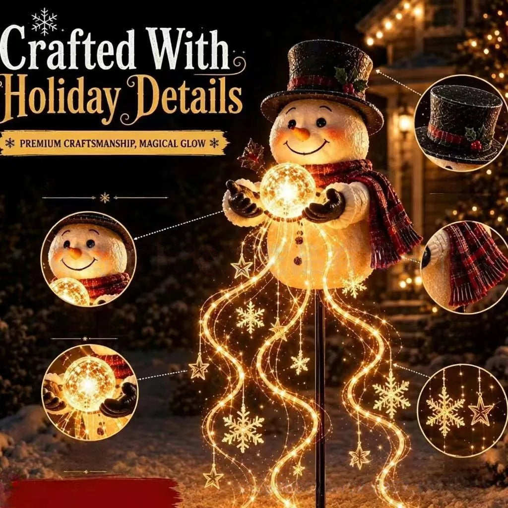 Solar Snowman LED Christmas Light – Outdoor Garden and Yard Decoration