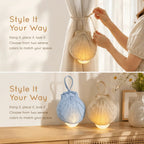 Shell-Shaped USB Rechargeable LED Night Light – Minimalist Hanging Bedside Lamp for Home Decor