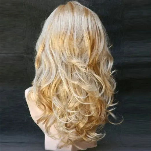 Long Wavy Blonde Synthetic Wig for Women – Natural-Look Style with Heat-Resistant Fibers