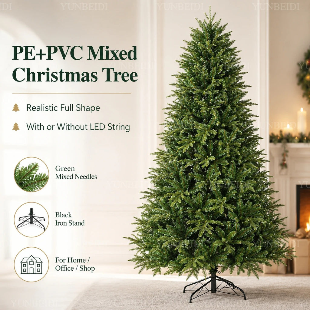 Artificial Christmas Tree with LED Lights, 120–240 cm