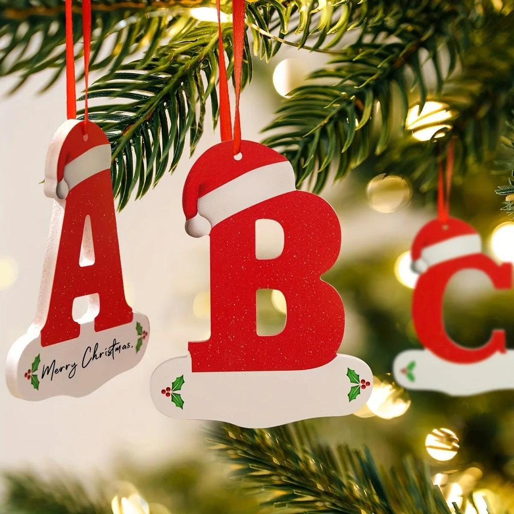 26-Letter Alphabet Christmas Ornaments – Hanging Tree Decorations for Holiday and New Year Celebrations