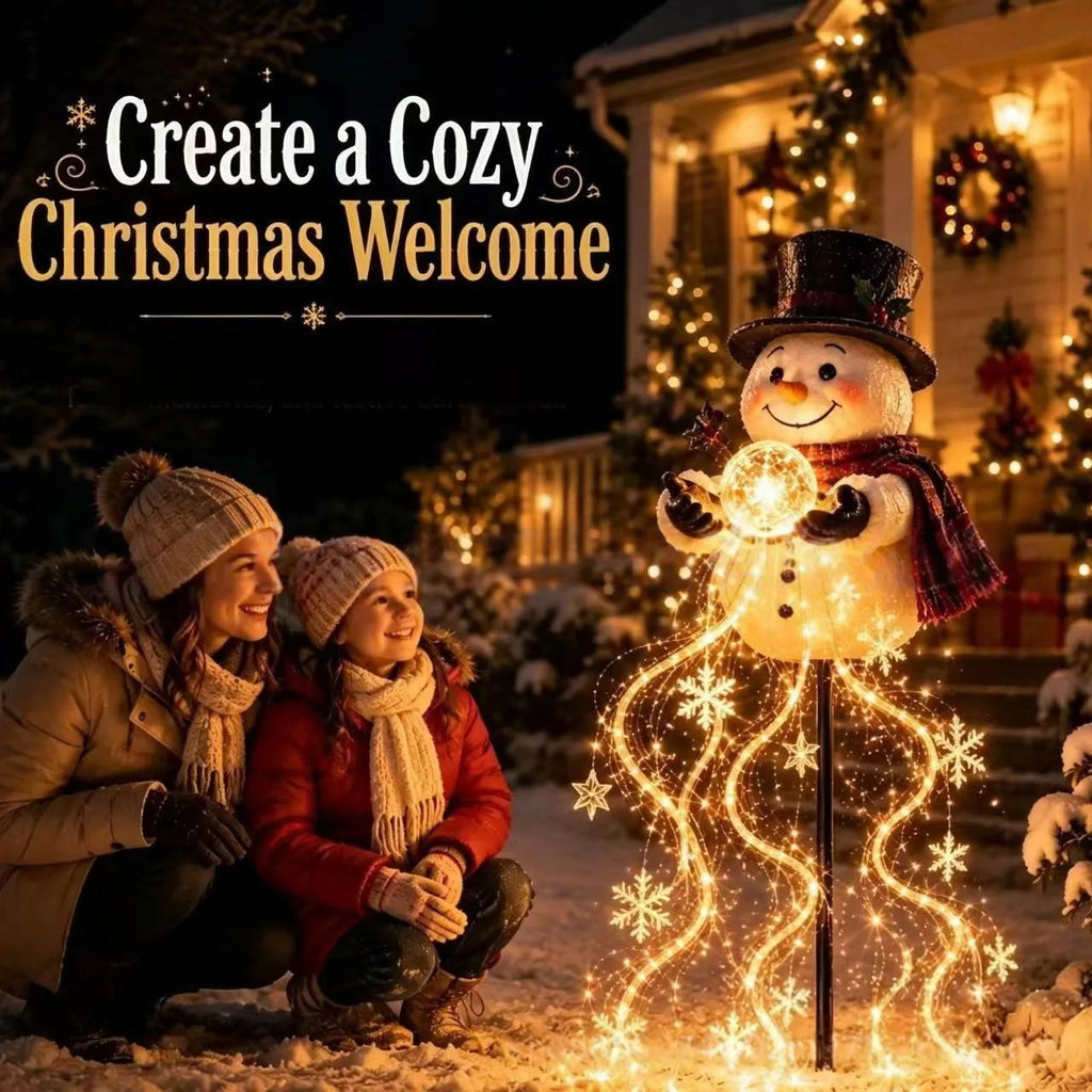 Solar Snowman LED Christmas Light – Outdoor Garden and Yard Decoration