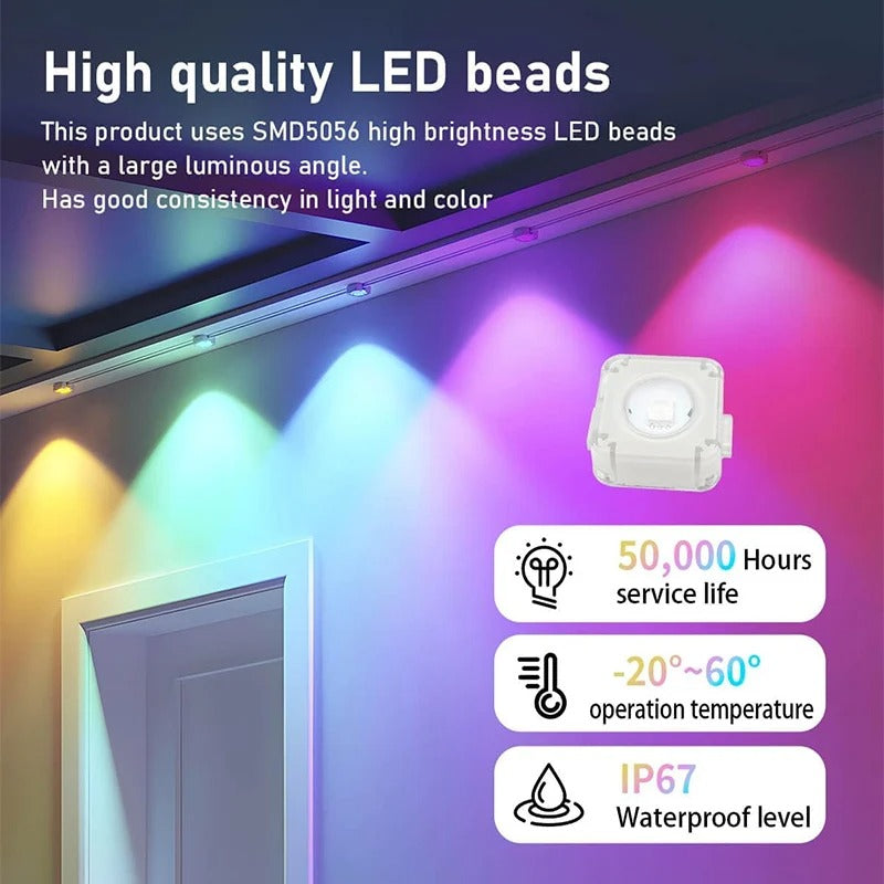 Smart WiFi RGBIC Permanent Outdoor LED Eaves Lights – App, Remote and Voice Control, Music Sync, Timer and Waterproof Design