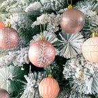 16-Piece Plastic Christmas Ball Ornaments Set – Assorted Textures for Holiday Tree Decorations
