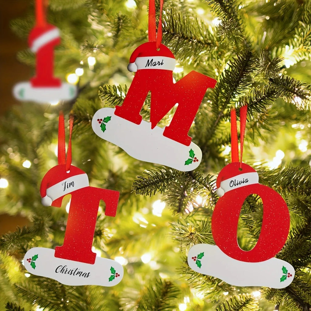 26-Letter Alphabet Christmas Ornaments – Hanging Tree Decorations for Holiday and New Year Celebrations