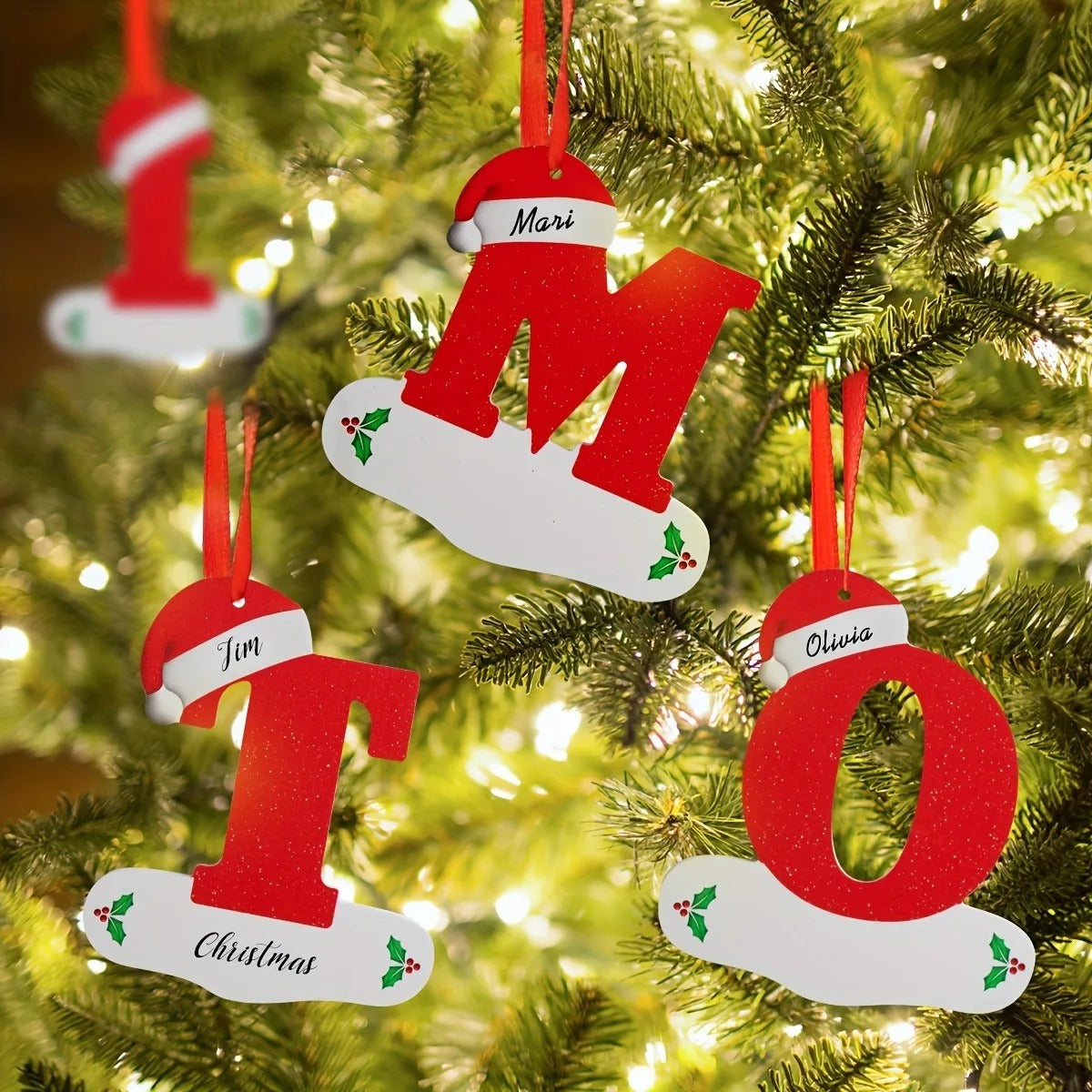 26-Letter Alphabet Christmas Ornaments – Hanging Tree Decorations for Holiday and New Year Celebrations
