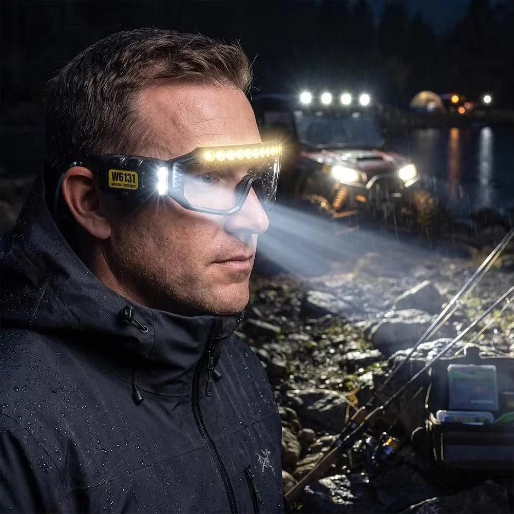 Rechargeable LED Sensor Glasses Headlamp