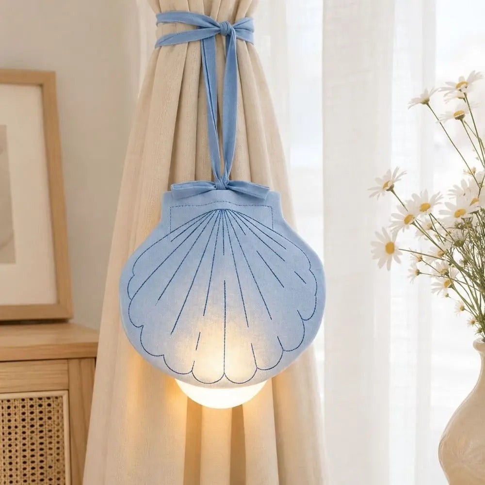Shell-Shaped USB Rechargeable LED Night Light – Minimalist Hanging Bedside Lamp for Home Decor
