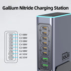 660W GaN USB-C Desktop Charger – 8-Port Multi-Device Fast Charging Station