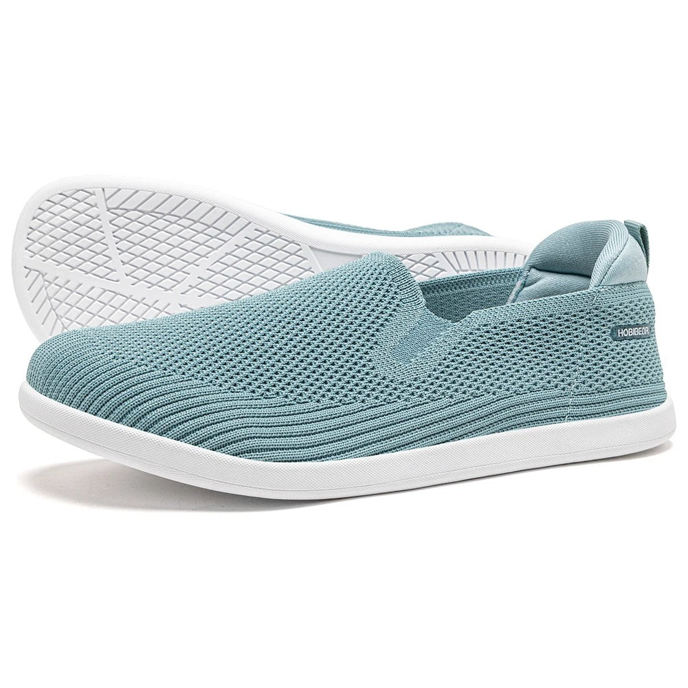 HOBIBEAR Women's Wide Toe Box Slip-On Sneakers – Breathable Mesh Walking Shoes