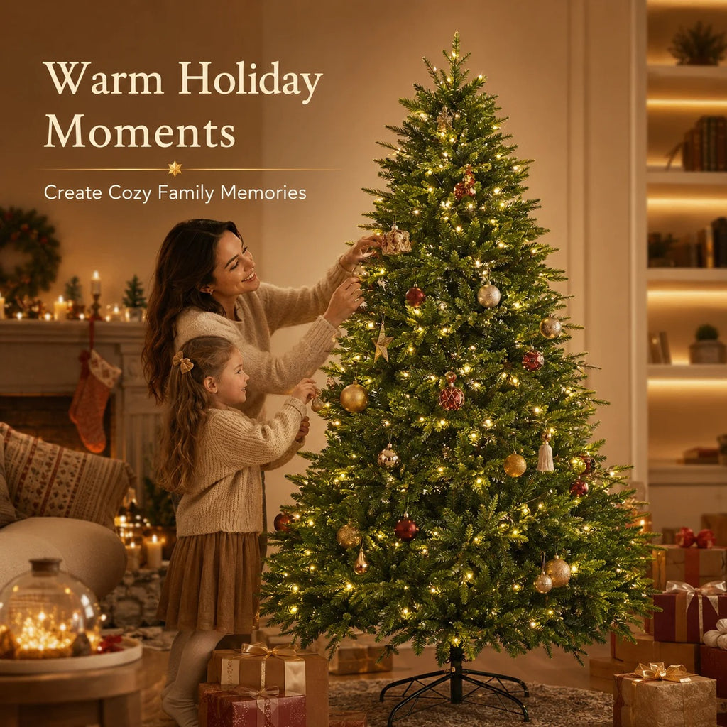 Artificial Christmas Tree with LED Lights, 120–240 cm