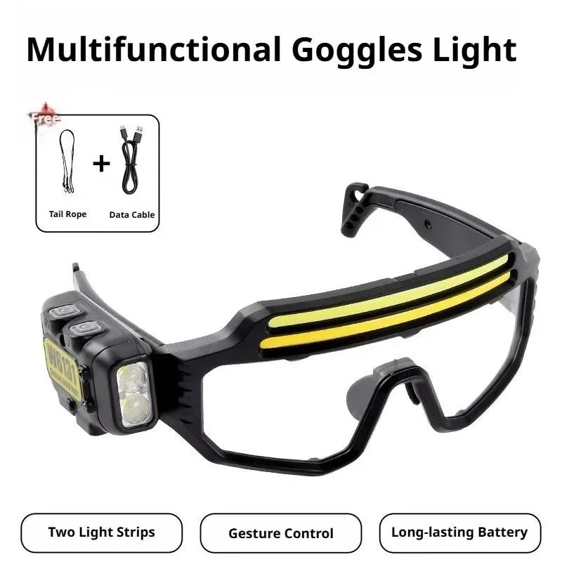 Rechargeable LED Sensor Glasses Headlamp