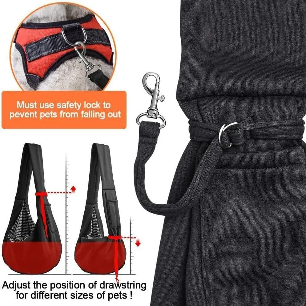 Hands-Free Pet Carrier Sling – Shoulder Carry Bag for Small Dogs, Puppies and Cats