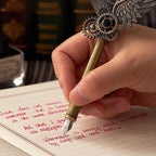 5-Color Feather Dip Pen Set with 5 Replaceable Nibs – Decorative Calligraphy and Signature Writing Pen