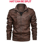 Men's PU Leather Jacket – Vintage Casual Biker Style Outerwear for Autumn and Winter