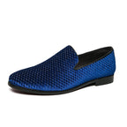 Men’s Velvet Slip-On Loafers with Pointed Toe – Black & Wine Red