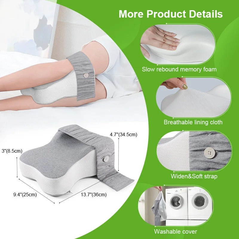 Long 14-Inch Side Sleeper Leg Pillow – Large Gray Knee and Thigh Support Cushion