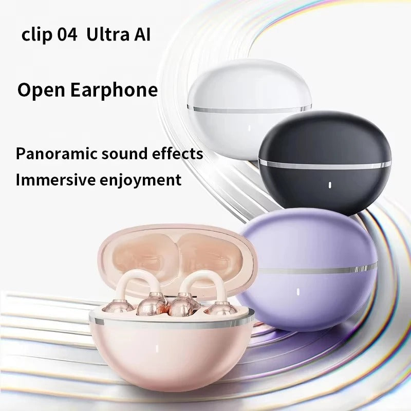 Bluetooth 6.0 Clip-On Wireless Earbuds – Star-Ring Design with Hi-Fi Sound