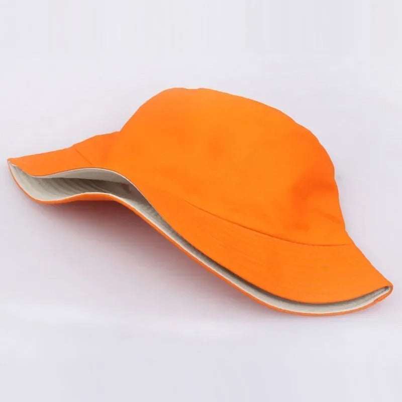 Unisex Cotton Bucket Hat – Custom Logo Printed Fisherman Hat for Casual Everyday Wear
