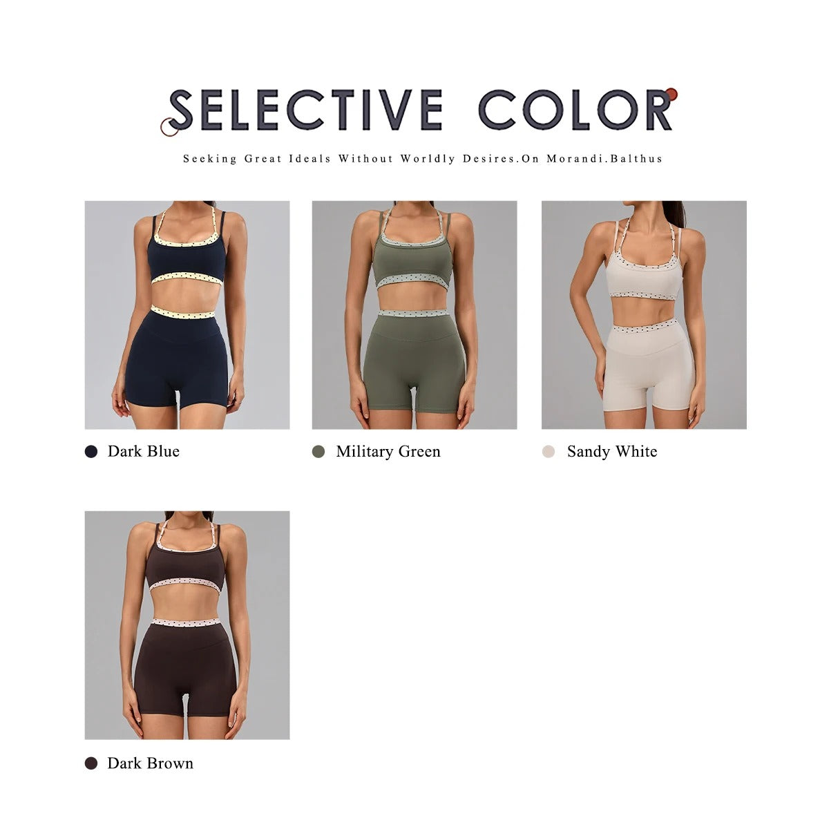 Hearuisavy Women's 2-Piece Polka Dot Activewear Set – Cross-Back Top and High-Waisted Shorts