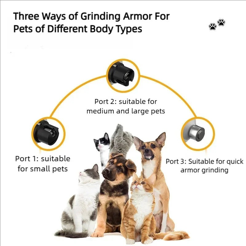 Electric Pet Nail Grinder with LED Power Display – Rechargeable Grooming Tool for Cats and Dogs