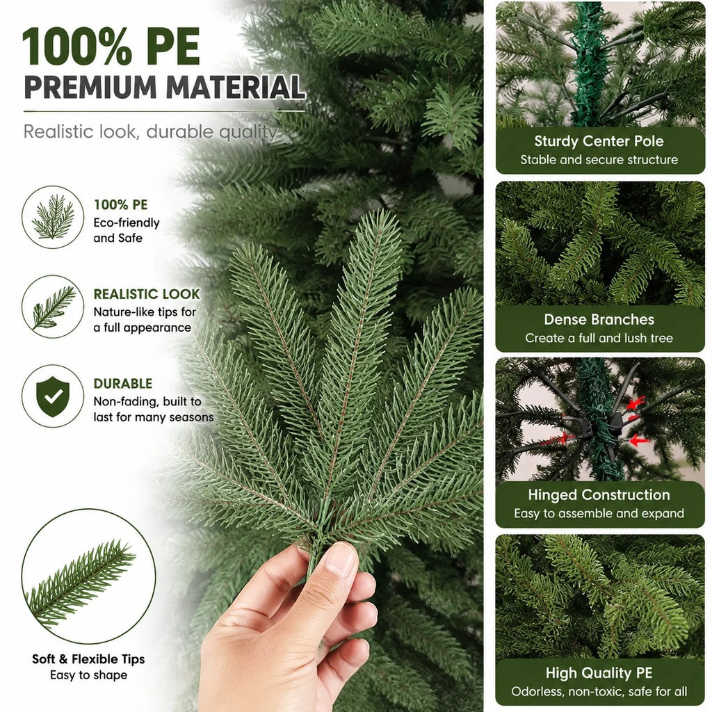 Artificial Christmas Tree – Full Green PE Pine Tree for Indoor Holiday and New Year Decorations