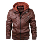 Men's PU Leather Jacket – Vintage Casual Biker Style Outerwear for Autumn and Winter