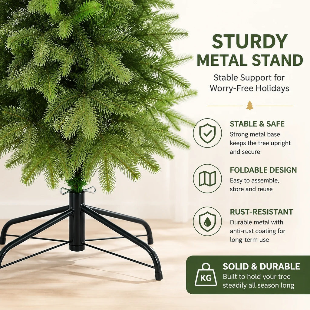 Artificial Christmas Tree – Full Green PE Pine Tree for Indoor Holiday and New Year Decorations