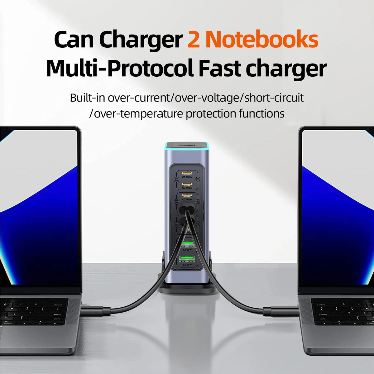 660W GaN USB-C Desktop Charger – 8-Port Multi-Device Fast Charging Station