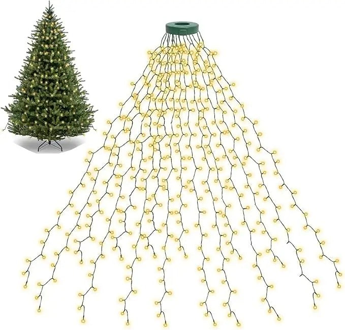 LED Christmas Tree Topper Lights – 1.5M, 2M, or 3M Decorative String Lights for Indoor and Outdoor Use
