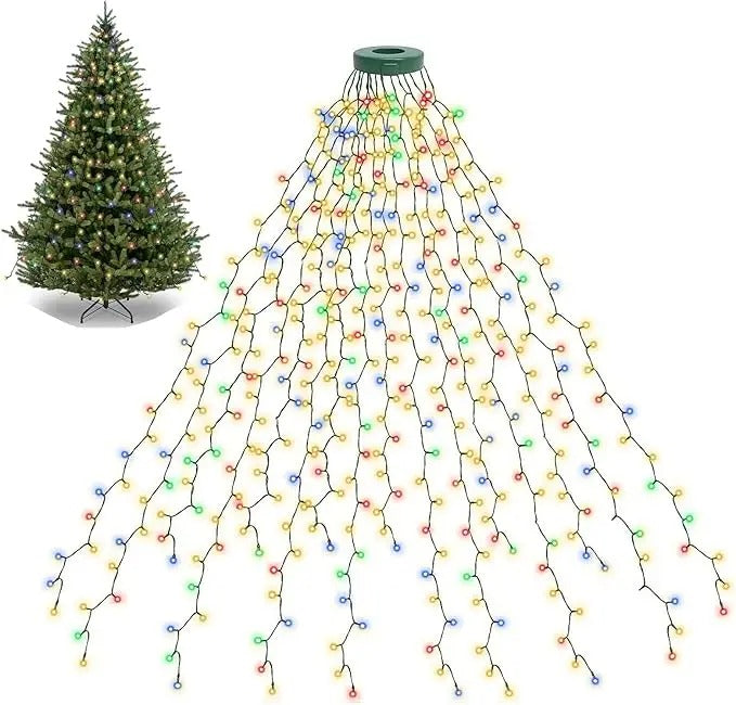 LED Christmas Tree Topper Lights – 1.5M, 2M, or 3M Decorative String Lights for Indoor and Outdoor Use