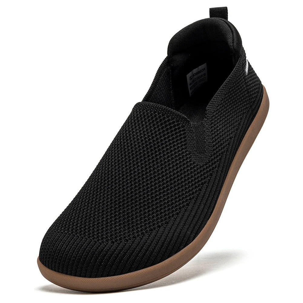 HOBIBEAR Women's Wide Toe Box Slip-On Sneakers – Breathable Mesh Walking Shoes
