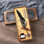 5-Color Feather Dip Pen Set with 5 Replaceable Nibs – Decorative Calligraphy and Signature Writing Pen