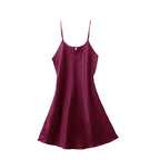 Women's Satin V-Neck Nightgown – Sleeveless Lightweight Sleepwear, Plus Size