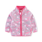 Girls' Floral Fleece Jacket – Cozy Autumn and Winter Outerwear for Ages 2–6