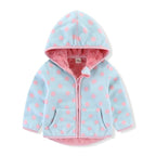 Girls' Floral Fleece Jacket – Cozy Autumn and Winter Outerwear for Ages 2–6