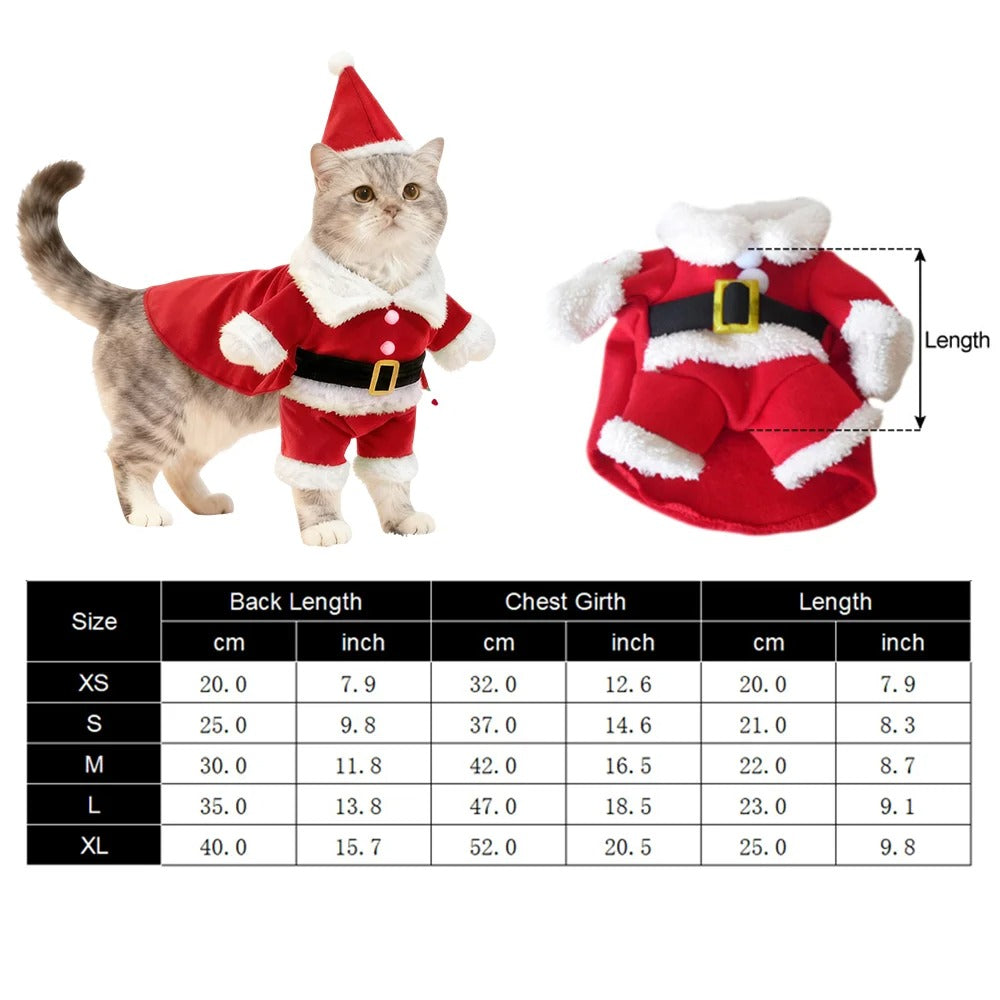Small Pet Santa Claus Christmas Costume Outfit