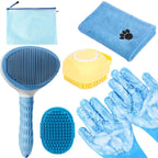 6-in-1 Pet Grooming Kit with Brush, Towel and Scrubber Gloves