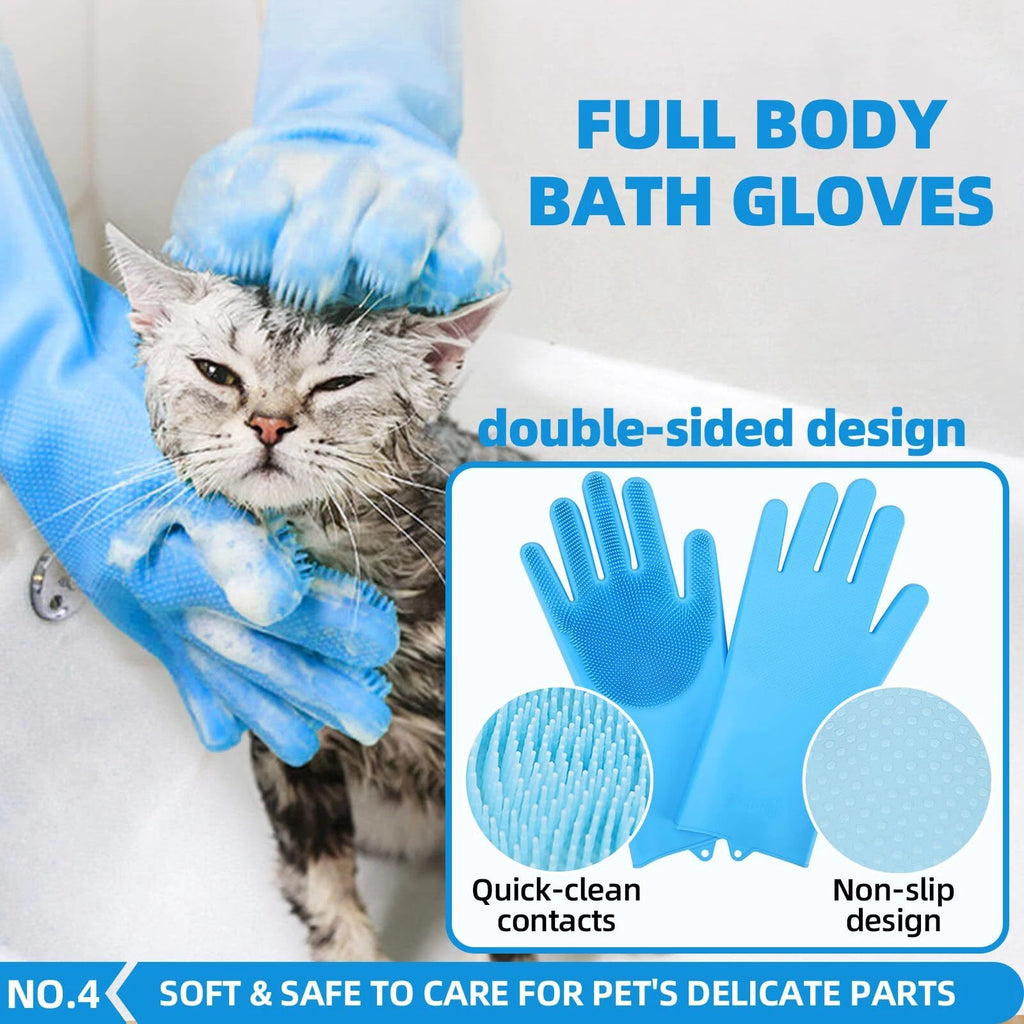 6-in-1 Pet Grooming Kit with Brush, Towel and Scrubber Gloves