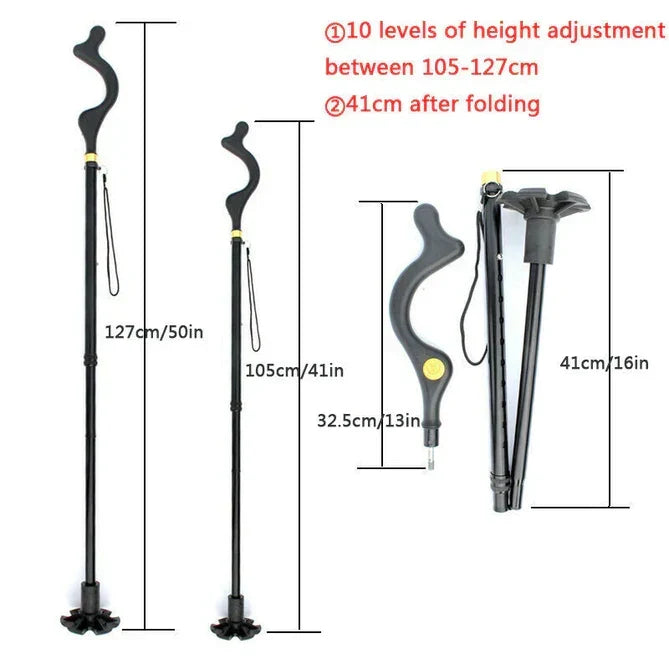 Adjustable Walking Stick – Lightweight Support Cane with Ergonomic Handle for Everyday Use
