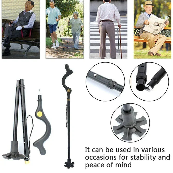 Adjustable Walking Stick – Lightweight Support Cane with Ergonomic Handle for Everyday Use