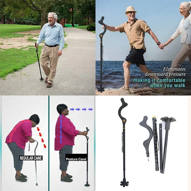 Adjustable Walking Stick – Lightweight Support Cane with Ergonomic Handle for Everyday Use